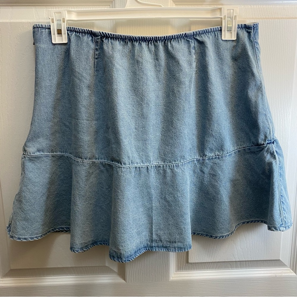 American Eagle Outfitters Light Blue Denim Skirt Sz XL - Picture 5 of 5